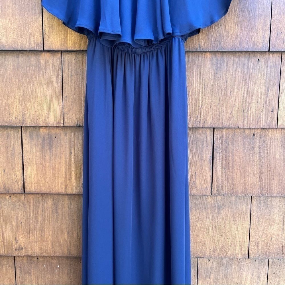 Show Me Your Mumu Hacienda Strapless Ruffle Rich Navy Blue Maxi Dress Sz XS NWT - Picture 5 of 16